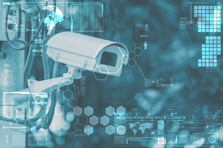 CCTV Camera or surveillance technology on screen display