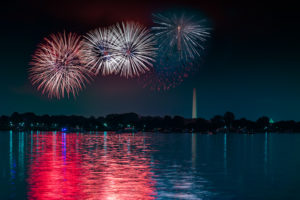 firework bursts during the Independence Day celebration on the Fourth of July in Washington, D.C