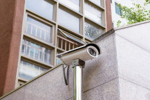 Security camera installed at the entrance of the apartment