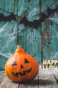 Jack O' Lantern on Halloween background